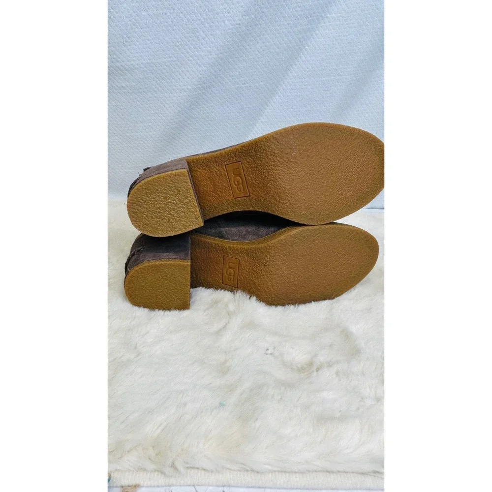 UGG Australia Brown Suede Lace Up Back Ankle Boots 1095793 Womens 6
